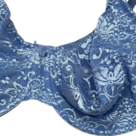 Cacique 46C Blue Lace Smooth Lightly Lined Underwire Bra - Picture 2 of 5